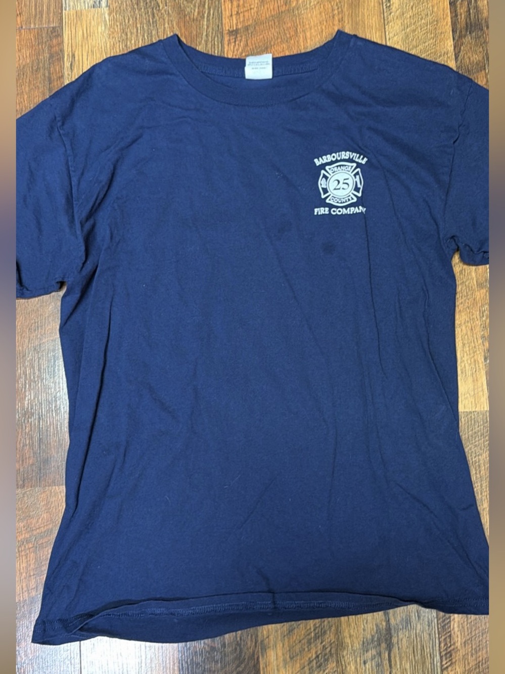 Hanes Navy Short-Sleeve Fire Company Graphic Tee